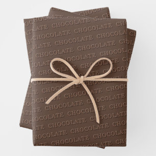 Feuille De Papier Cadeau Texte personnalisé au chocolat