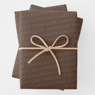 Feuille De Papier Cadeau Texte personnalisé au chocolat