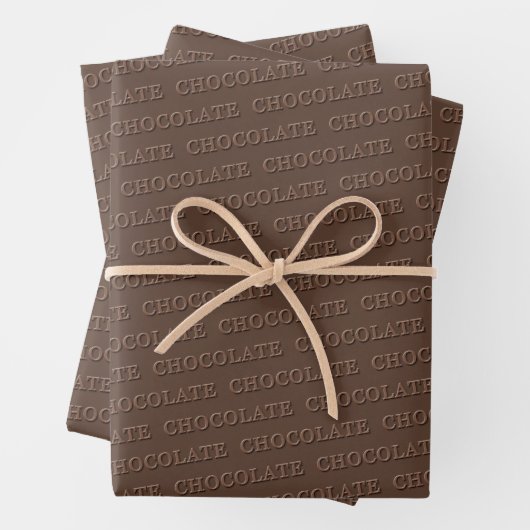 Feuille De Papier Cadeau Texte personnalisé au chocolat (En situation)