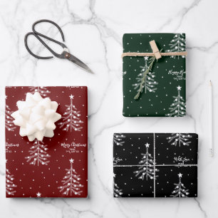 Feuille De Papier Cadeau Texte personnalisé du Motif de l'arbre de Noël bla