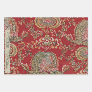 Feuille De Papier Cadeau Textiles Vintages rouges