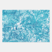 Feuille De Papier Cadeau Texture bleu et Marbre blanc (Devant 2)