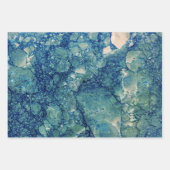Feuille De Papier Cadeau Texture de marbre bleu sarcelle vert (Devant)