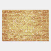 Feuille De Papier Cadeau Texture en brique pierre Parties scintillant or Dé (Devant 3)