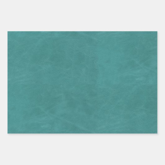 Feuille De Papier Cadeau Texture en cuir turquoise de Faux (Devant 3)