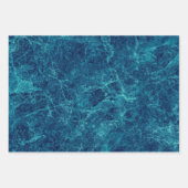 Feuille De Papier Cadeau Texture en marbre bleu foncé (Devant 3)