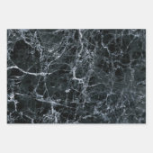 Feuille De Papier Cadeau Texture en marbre noir (Devant)