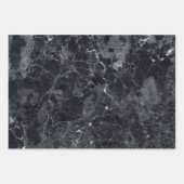 Feuille De Papier Cadeau Texture en marbre noir (Devant 3)