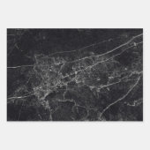Feuille De Papier Cadeau Texture en marbre noir (Devant)