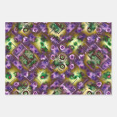 Feuille De Papier Cadeau Texture fractale violette et verte de Noël (Devant 2)