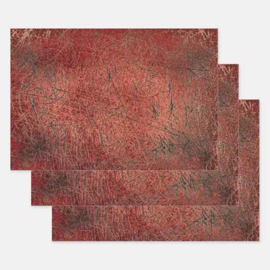 Feuille De Papier Cadeau Texture vintage rouge noir (Lot)