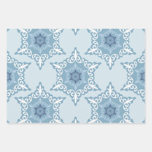 Feuille De Papier Cadeau Textures de fond à motif de flocon de neige niais
