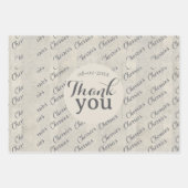 Feuille De Papier Cadeau Thank you modern script text texture background (Devant 3)
