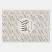 Feuille De Papier Cadeau Thank you modern script text texture background (Devant 2)