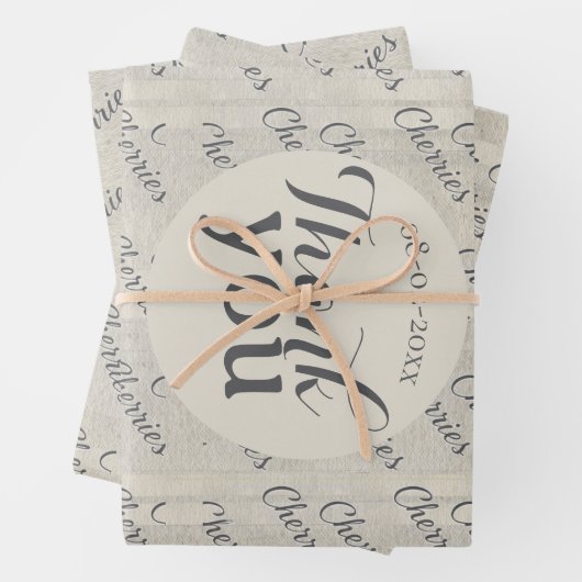 Feuille De Papier Cadeau Thank you modern script text texture background (En situation)