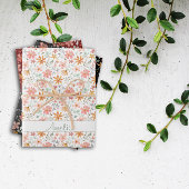 Feuille De Papier Cadeau Thanksgiving Autumn fleur rouge nom du motif