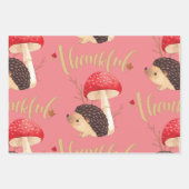 Feuille De Papier Cadeau Thanksgiving Cute Kawaii Hedgehog, automne, automn (Devant 2)