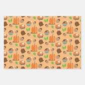 Feuille De Papier Cadeau Thanksgiving Fall Citrouille (Devant 3)