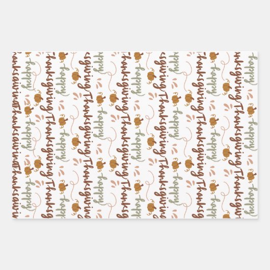 Feuille De Papier Cadeau Thanksgiving Gift Wrap – Celebrate in Style (Devant)