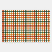 Feuille De Papier Cadeau Thanksgiving Gingham Moderne (Devant 3)