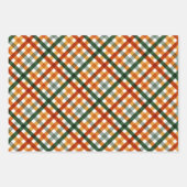 Feuille De Papier Cadeau Thanksgiving Gingham Moderne (Devant)