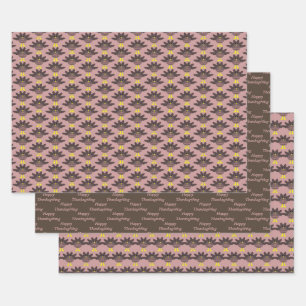 Feuille De Papier Cadeau Thanksgiving Pluced Turkey