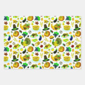 Feuille De Papier Cadeau Thanksgiving rétro (Devant 3)