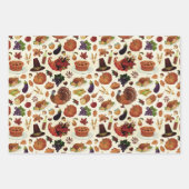 Feuille De Papier Cadeau Thanksgiving rétro (Devant 2)