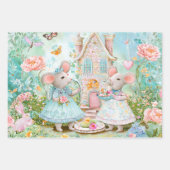 Feuille De Papier Cadeau Thé à l'illustration du jardin (Devant 3)