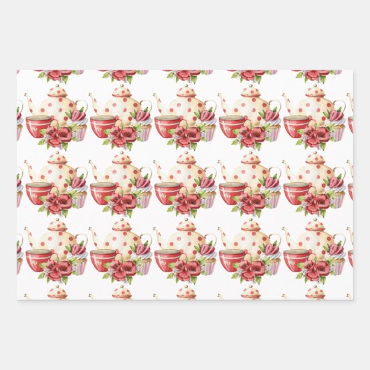 Feuille De Papier Cadeau Thé de l'après-midi (Devant)