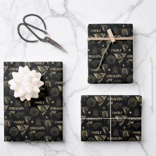 Feuille De Papier Cadeau The Dragon and The Wolf Daenerys & Jon Pattern