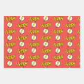 Feuille De Papier Cadeau The Flash Name & Lightning Bolt Logo (Devant)