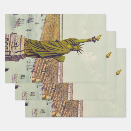 Feuille De Papier Cadeau The Great Bartholdi Statue, Statue of Liberty (Lot)