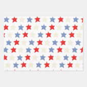 Feuille De Papier Cadeau Thème Americana, rouge, blanc et bleu (Devant)