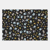 Feuille De Papier Cadeau Thème astronaute dans l'espace (Devant 2)