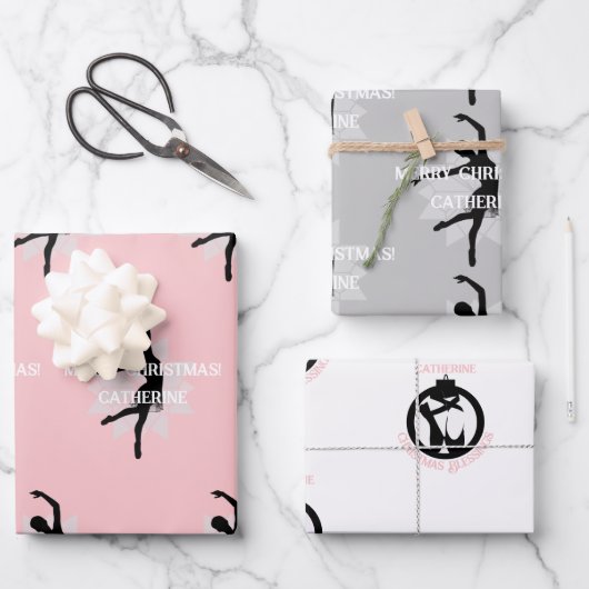 Feuille De Papier Cadeau Thème de ballet enveloppement de Noël HAMbyWG (Recto)