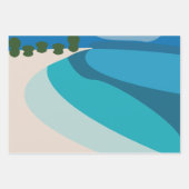 Feuille De Papier Cadeau Thème de fête plage (Devant)