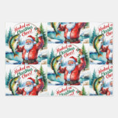 Feuille De Papier Cadeau Thème de Noël de pêche (Devant 3)