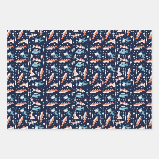 Feuille De Papier Cadeau Thème de pêche (Devant 2)