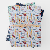 Feuille De Papier Cadeau Thème de pêche (En situation)