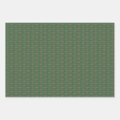 Feuille De Papier Cadeau Thème de vacances vert (Devant 3)