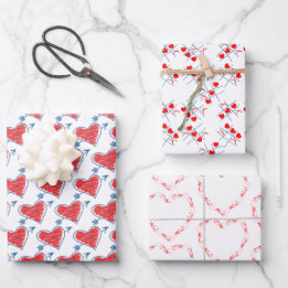 Feuille De Papier Cadeau Thème du coeur Saint Valentin Occasion