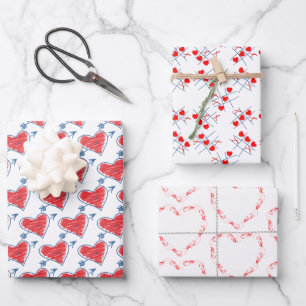 Feuille De Papier Cadeau Thème du coeur Saint Valentin Occasion