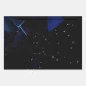 Feuille De Papier Cadeau Thème Espace avec étoiles (Devant 3)
