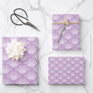 Feuille De Papier Cadeau Thème floral nuances de pourpre