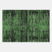 Feuille De Papier Cadeau Thème Motif de données de la matrice de programme  (Devant)