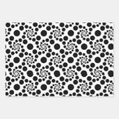 Feuille De Papier Cadeau Thème Motif de point noir rétro (Devant)