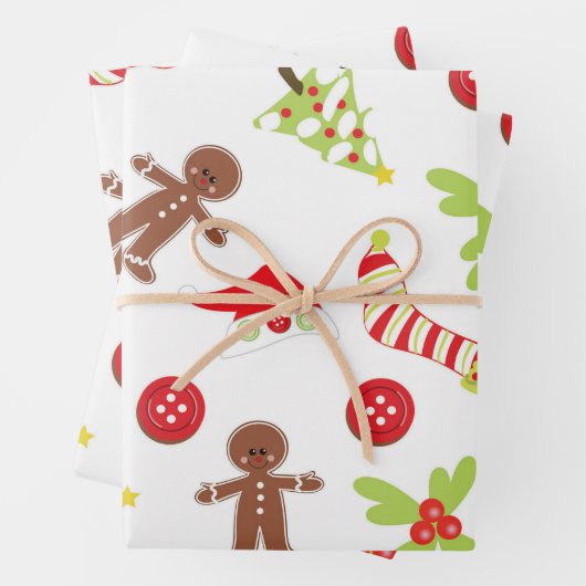 Feuille De Papier Cadeau Thème Noël mignon (En situation)