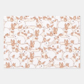 Feuille De Papier Cadeau Thème Pâques Floral Bunny Spring (Devant)