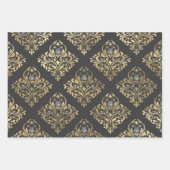 Feuille De Papier Cadeau Thème Paris gris et or (Devant 2)